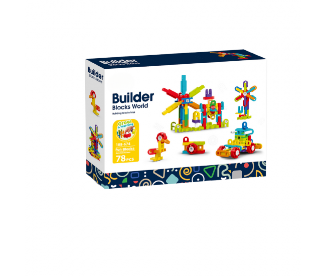 Set de constructie STEAM - Fun Blocks (78 piese)