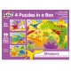 Set 4 puzzle-uri Dinozauri (12, 16, 20, 24 piese)