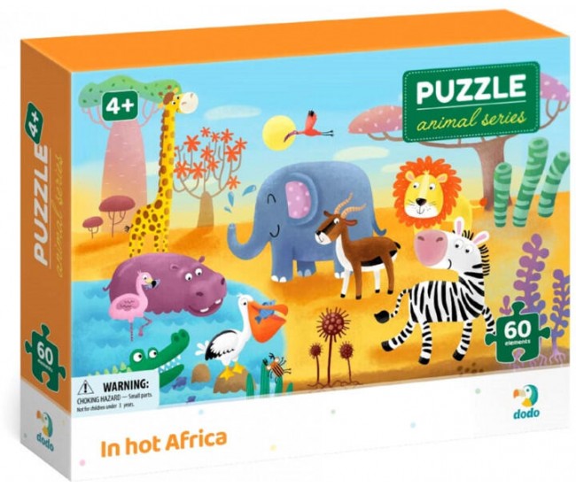 Puzzle - Minunatele animalute din Africa ( 60 piese)