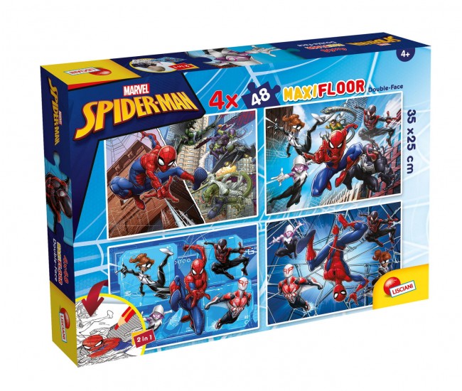 Puzzle de colorat maxi  - Spiderman (4 x 48 de piese)