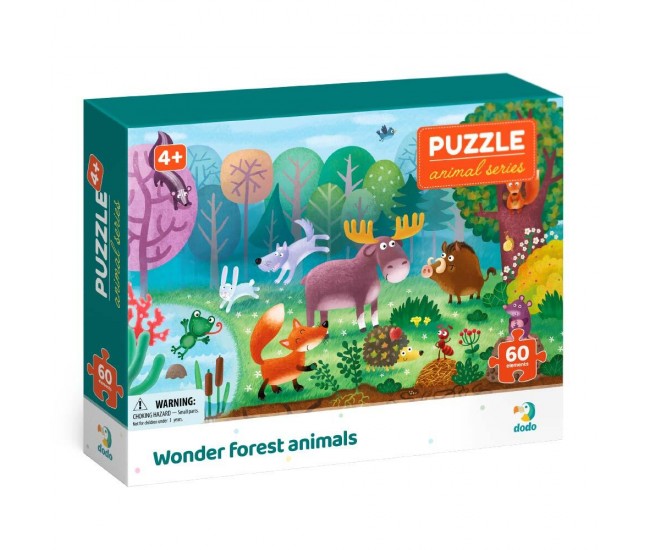 Puzzle - Minunatele animalute din padure (60 piese)