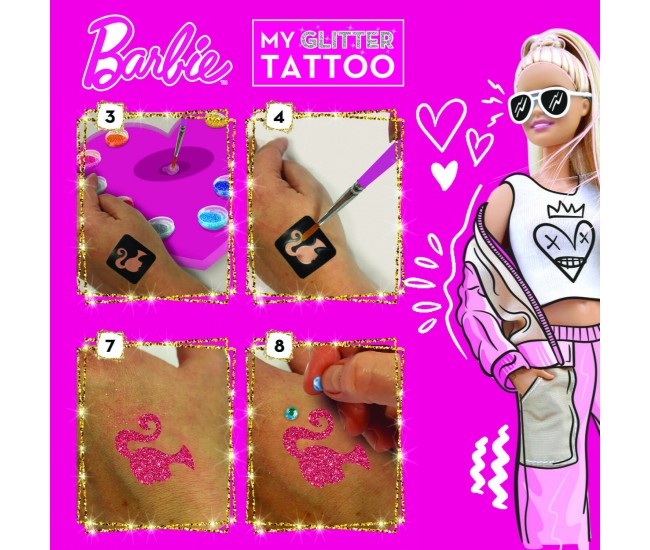 Setul meu de tatuaje cu sclipici - Barbie