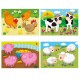 Set 4 puzzle-uri Animale de la ferma (4, 6, 8, 12 piese)