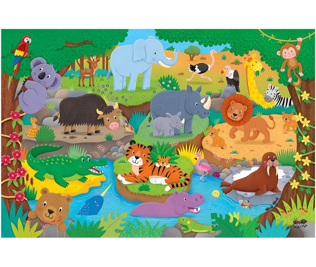 Puzzle Podea: Alfabetul animalutelor (30 piese)