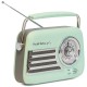 Radio fm portabil nostalgia 15w cu functie bluetooth/aux - verde