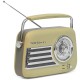 Radio fm portabil nostalgia 15w cu functie bluetooth/aux -olive