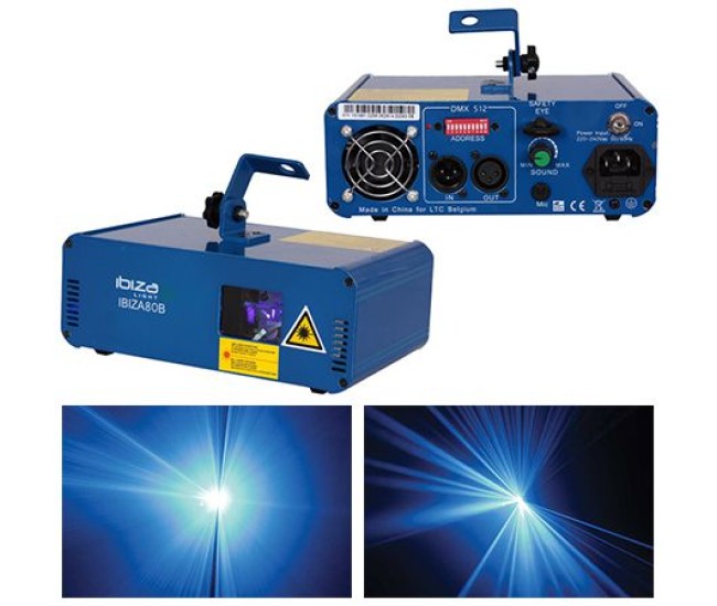 Laser albastru 80mw dmx