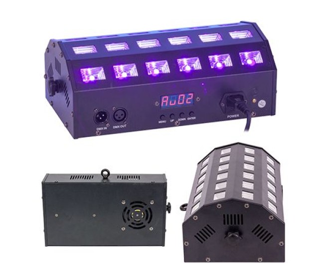 Proiector led 2 in 1 albe si uv 24 x 3w cu dmx