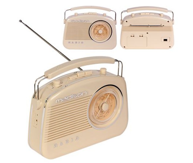 Radio fm portabil vintage 15w cu functie bluetooth/aux