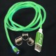 Cablu 1m 3in1 tip c/iphone/micro usb iluminat led verde