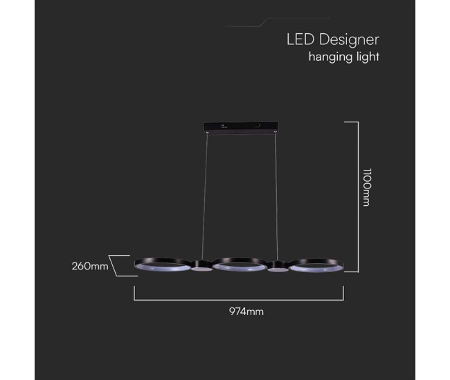 Candelabru led 38w 4000k 95x100cm - negru