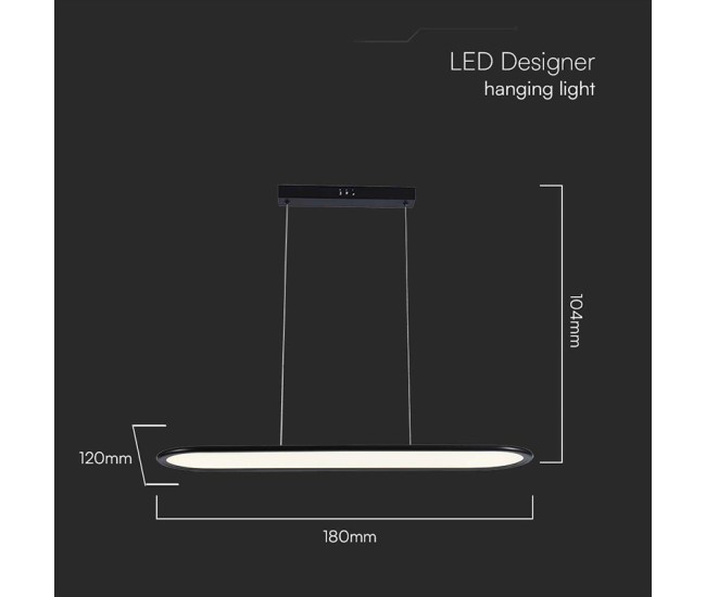 Candelabru led 24w 80x100cm 3000k - negru