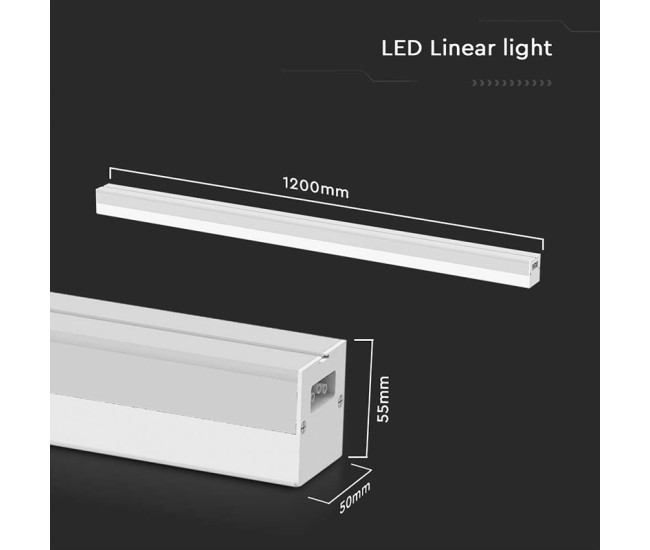 Corp iluminat led liniar 120cm 40w 4000k alb neutru - alb