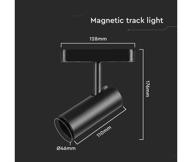 Corp led magnetic 11w 4000k - negru