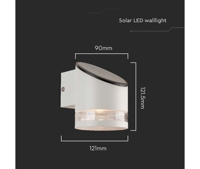 Lampa led cu incarcare solara 1w ip54 3000k - alb