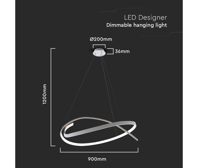 Candelabru led dimabil 48w 3000k 80x120cm - alb