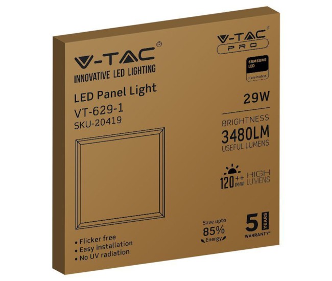 Panou led 29w 120lm/w 60cm x 60cm 4000k alb neutru