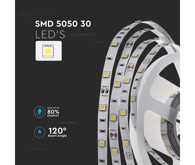 Banda led smd5050 30led/m 6400k ip20 5m