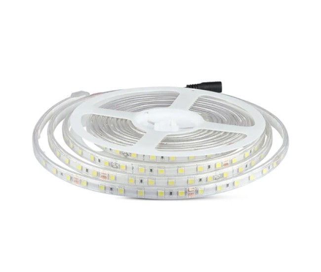 Banda led smd5050 24v 60led/m 6400k ip65 5m