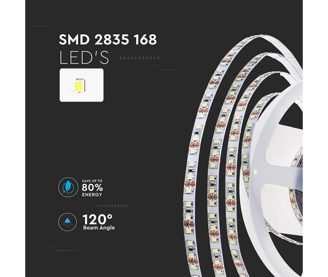 Banda led smd2835 24v 6400k ip20 5m