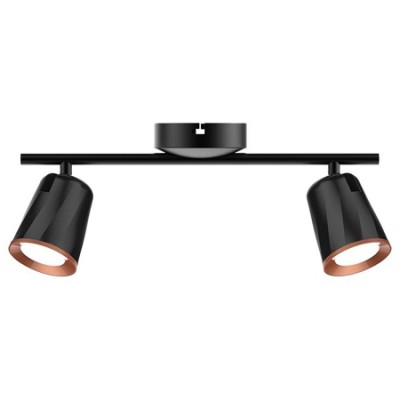 Lampa led montaj perete 2x6w 4000k alb neutru - negru