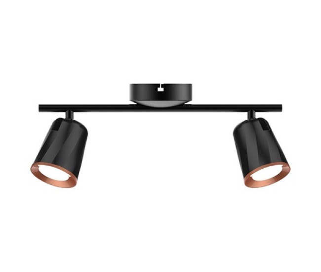 Lampa led montaj perete 2x6w 4000k alb neutru - negru