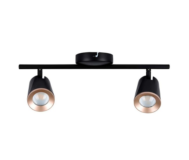 Lampa led montaj perete 2x6w 4000k alb neutru - negru