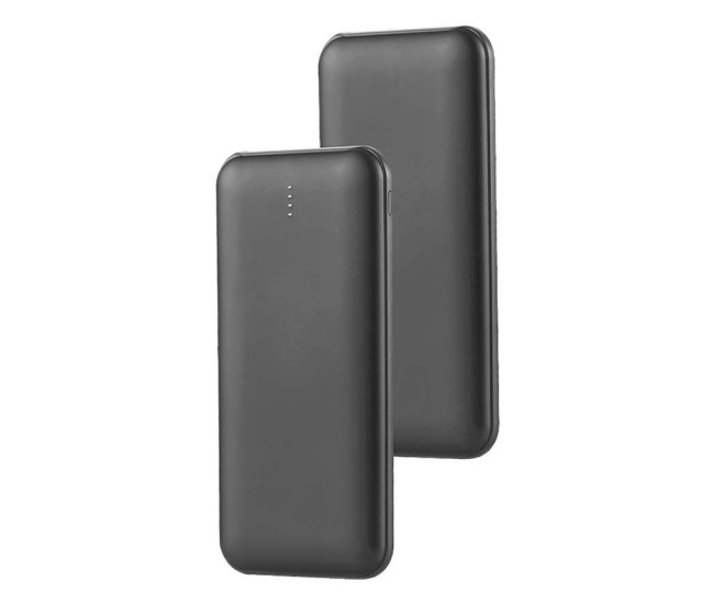 Power bank 10000mah cu cablu 30cm tip c  -  negru