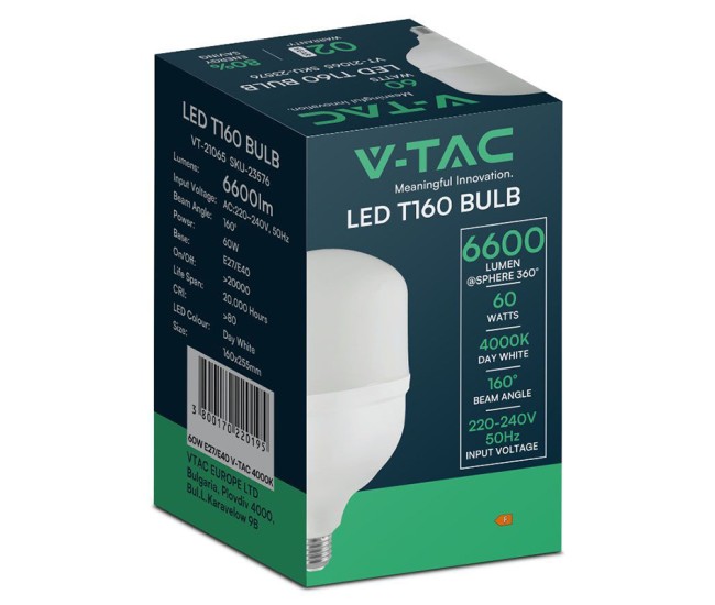 Bec led t160 e27/e40 60w 4000k alb neutru