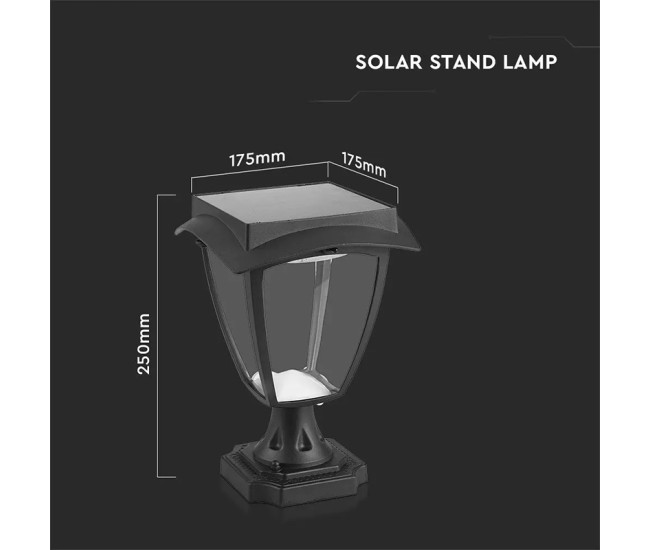 Corp iluminat led solar 2w 3000k + 6000k ip65