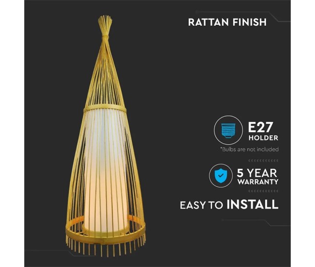 Lampa podea din rattan soclu e27 150cm