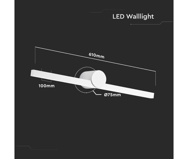 Corp iluminat led montaj deasupra oglinzii 10w 3000k - alb