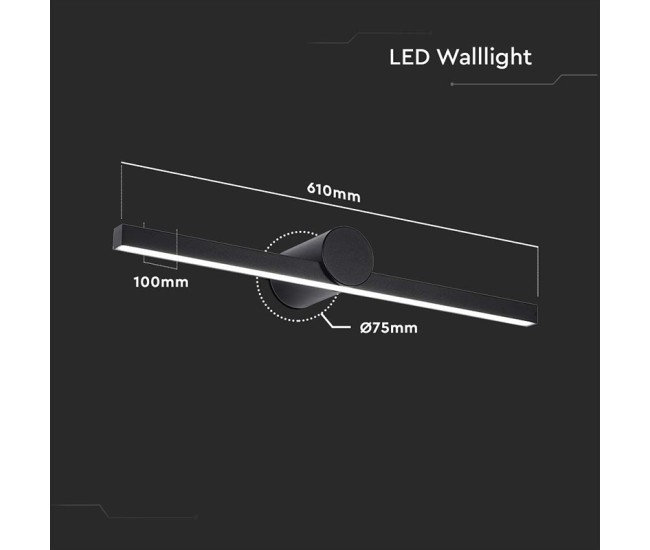 Corp iluminat led montaj deasupra oglinzii 10w 3000k - negru