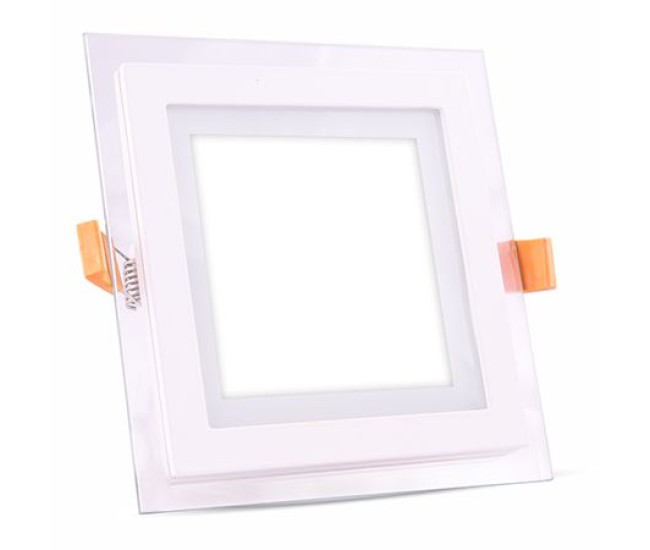 Corp iluminat led patrat incorporabil 18w 4000k alb neutru, sticla