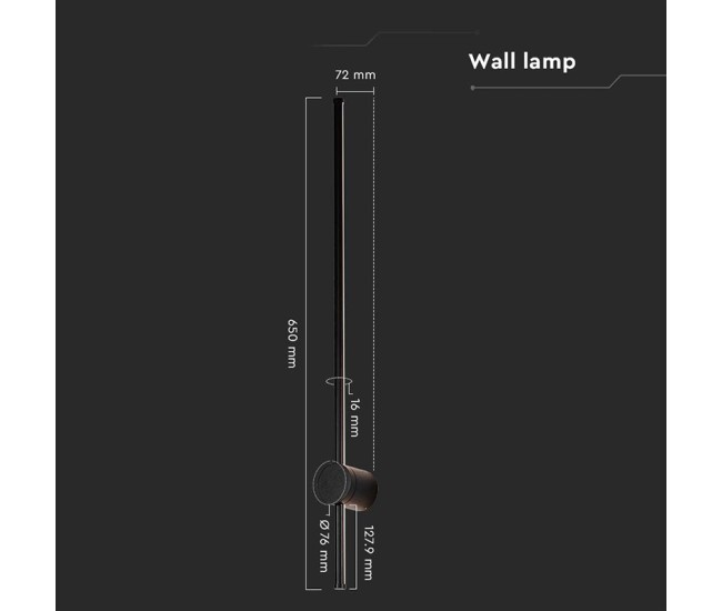 Corp iluminat led 12w 3000k ip65 - negru