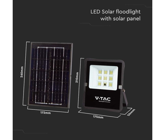 Reflector led 6w 6400k cu incarcare solara