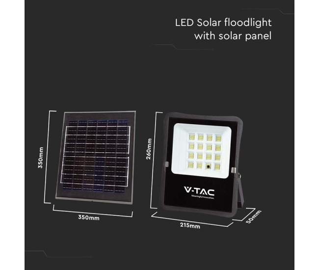 Reflector led 15w 6400k cu incarcare solara