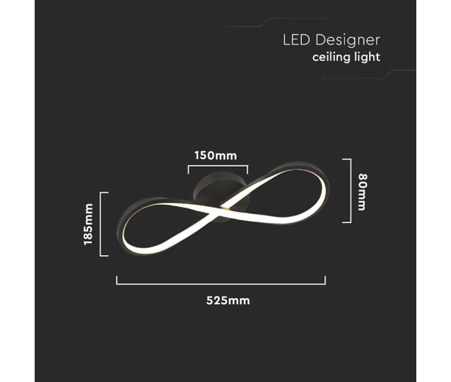 Candelabru led 24w 3000k 52.5x18.5cm - negru