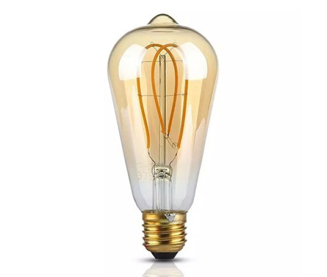 Bec led st64 e27 5w cu filament 2200k model edison