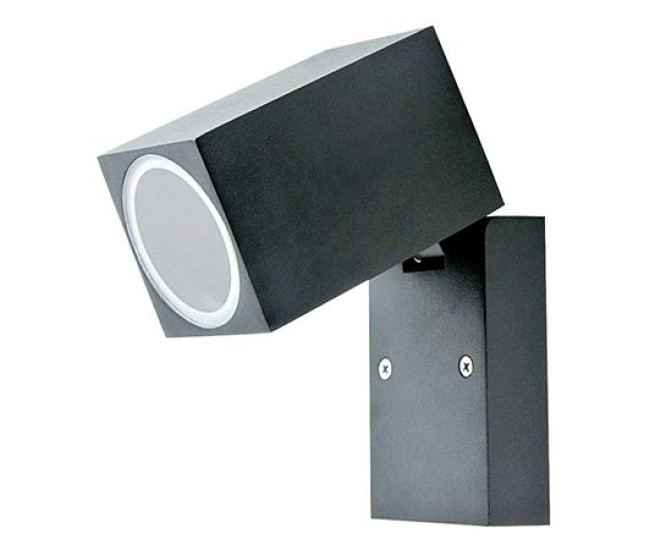 Lampa cu soclu gu10 montaj perete ip44, negru