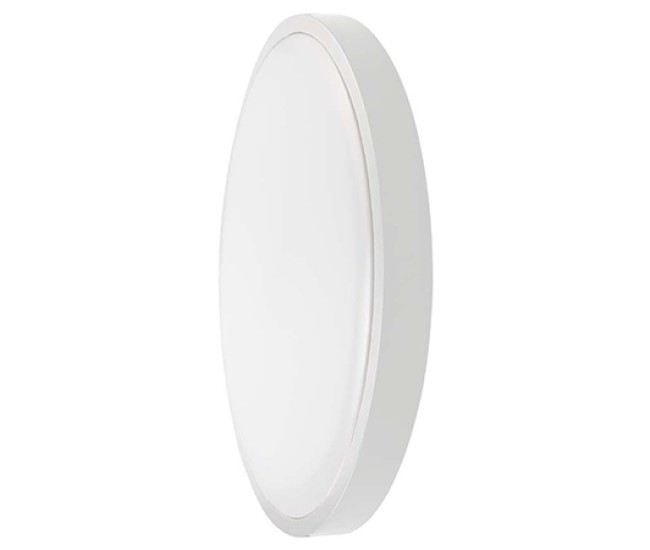 Plafoniera led 18w ip44 6500k alb rece - alb