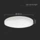 Plafoniera led 18w ip44 6500k alb rece - alb