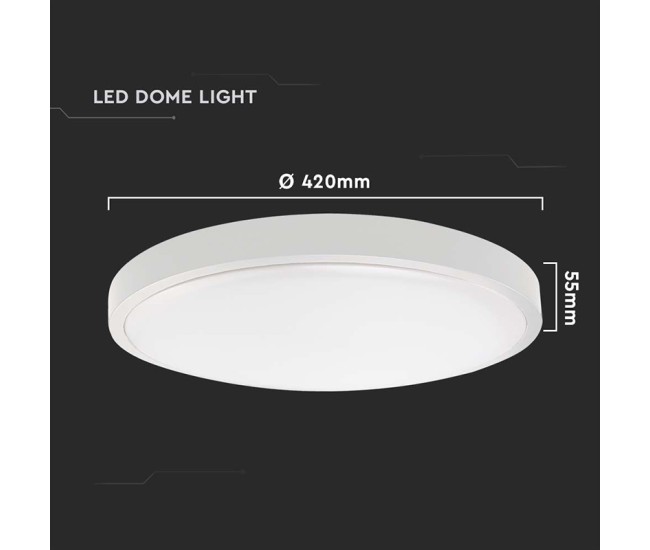 Plafoniera led 30w ip44 4000k alb neutru - alb