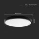 Plafoniera led 18w ip44 6500k alb rece - negru