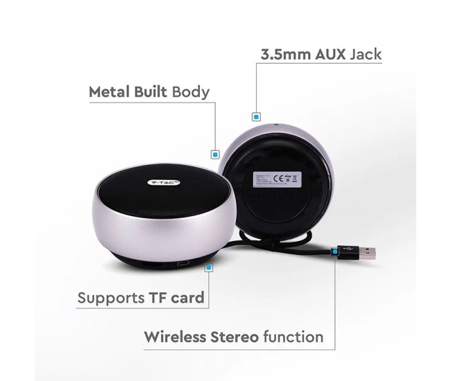 Mini boxa bluetooth portabila 4w - gri