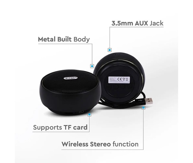 Mini boxa bluetooth portabila 4w - negru