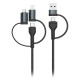 Cablu 5in1 tip c - microusb - usb - lightning 1.2m