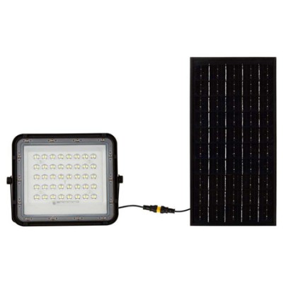 Reflector cu incarcare solara 10w 800lm 6400k - negru