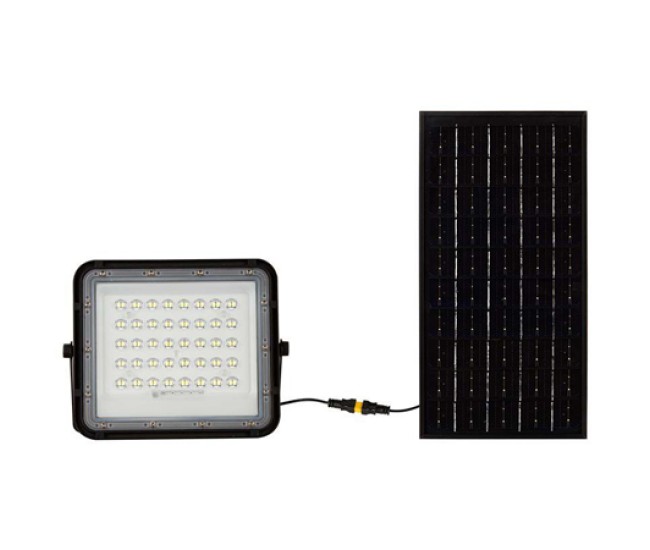 Reflector cu incarcare solara 10w 800lm 6400k - negru