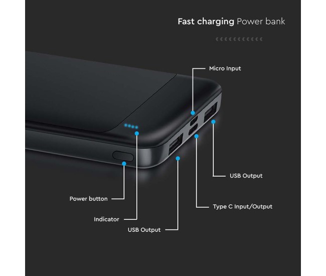 Power bank 10000mah fast charge - negru